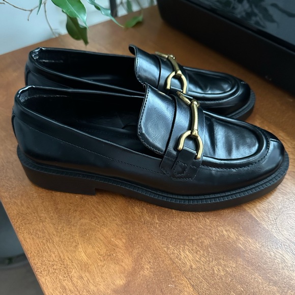 Black Loafers With Gold Buckles - Picture 6 of 9